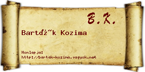 Barták Kozima névjegykártya